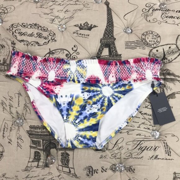 Tommy Hilfiger Tie-Dye Smocked Bikini Bottoms - Picture 2 of 6